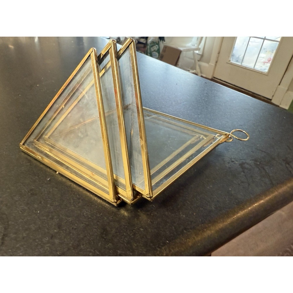 Set 3 Gold Geometric Terrarium Hanging Planter Display Boxes Decor - Picture 11 of 11